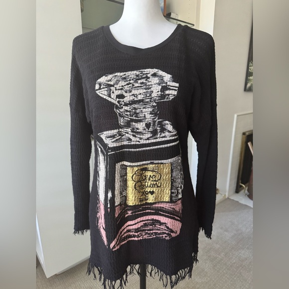 Lauren Moshi Tops - Lauren Moshi Beverly Hills Black Knit Top – Love Potion Perfume Bottle Small